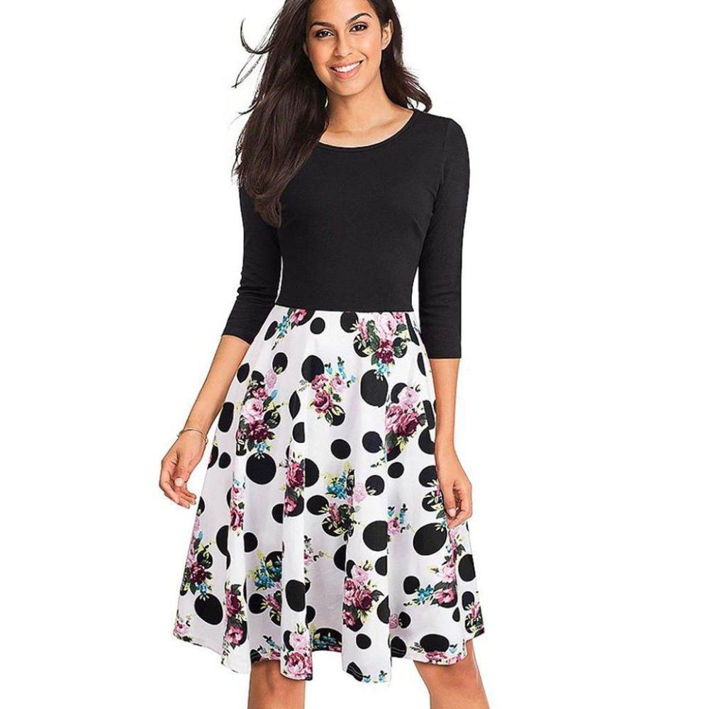 Arista Gems Floral Print Swing Dress